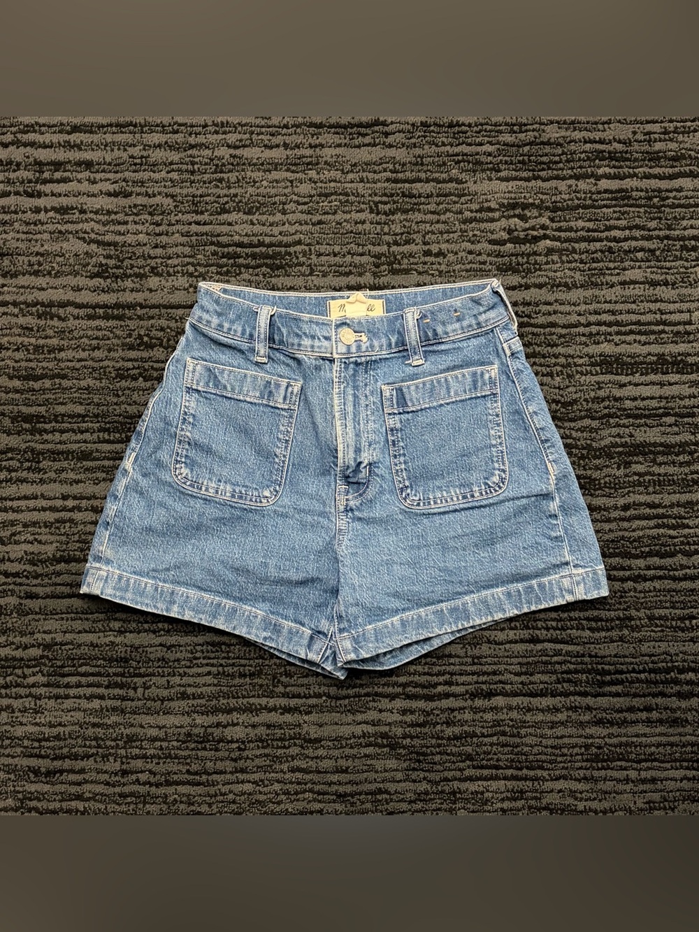 Madewell High Rise Sailor Patch Pocket Denim Shorts